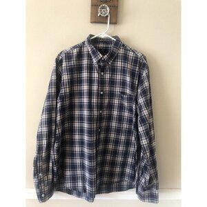 JCrew Factory Mens Size XL Flex Washed Slim Fit Plaid Long Sleeve Shirt